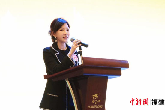 晋江国际人才交流协会会长李丽金致辞。 晋江国际人才交流协会会长李丽金致辞。